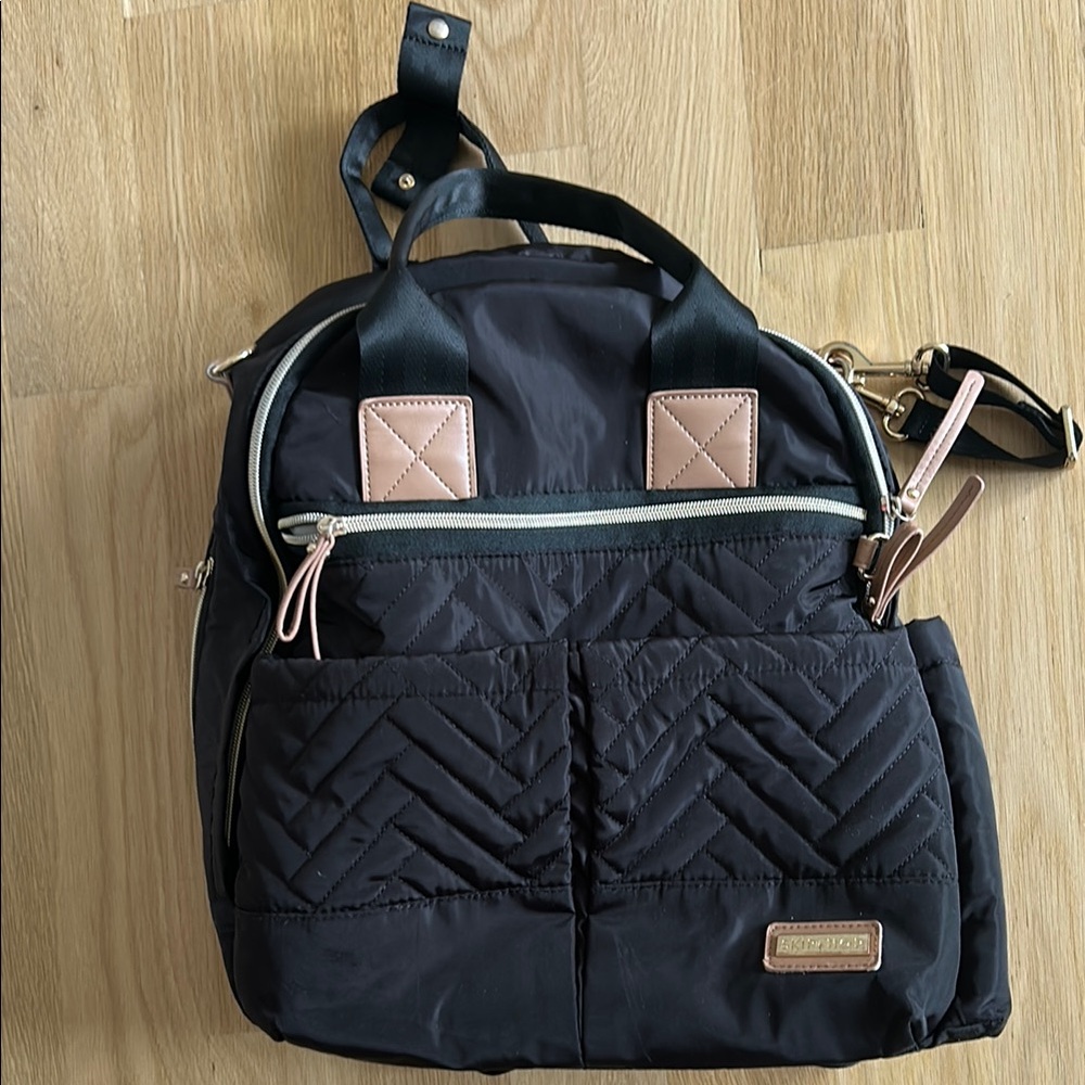 Skip Hop Black Backpack with Quilted Design and Durable Fabric